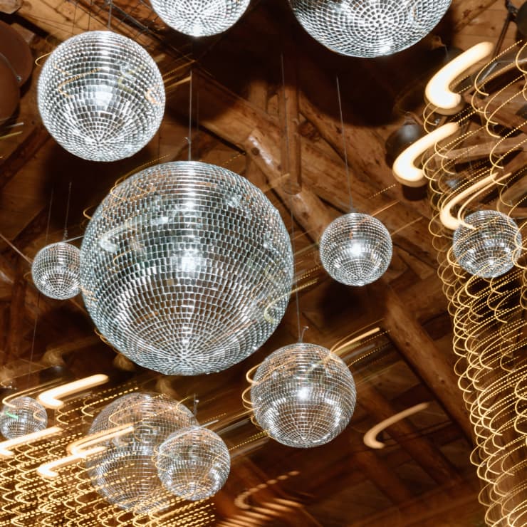ballroom globes handing at a hallmark venue